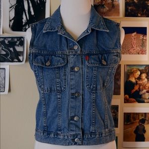 OBER classic vintage 'reno' button up denim vest S